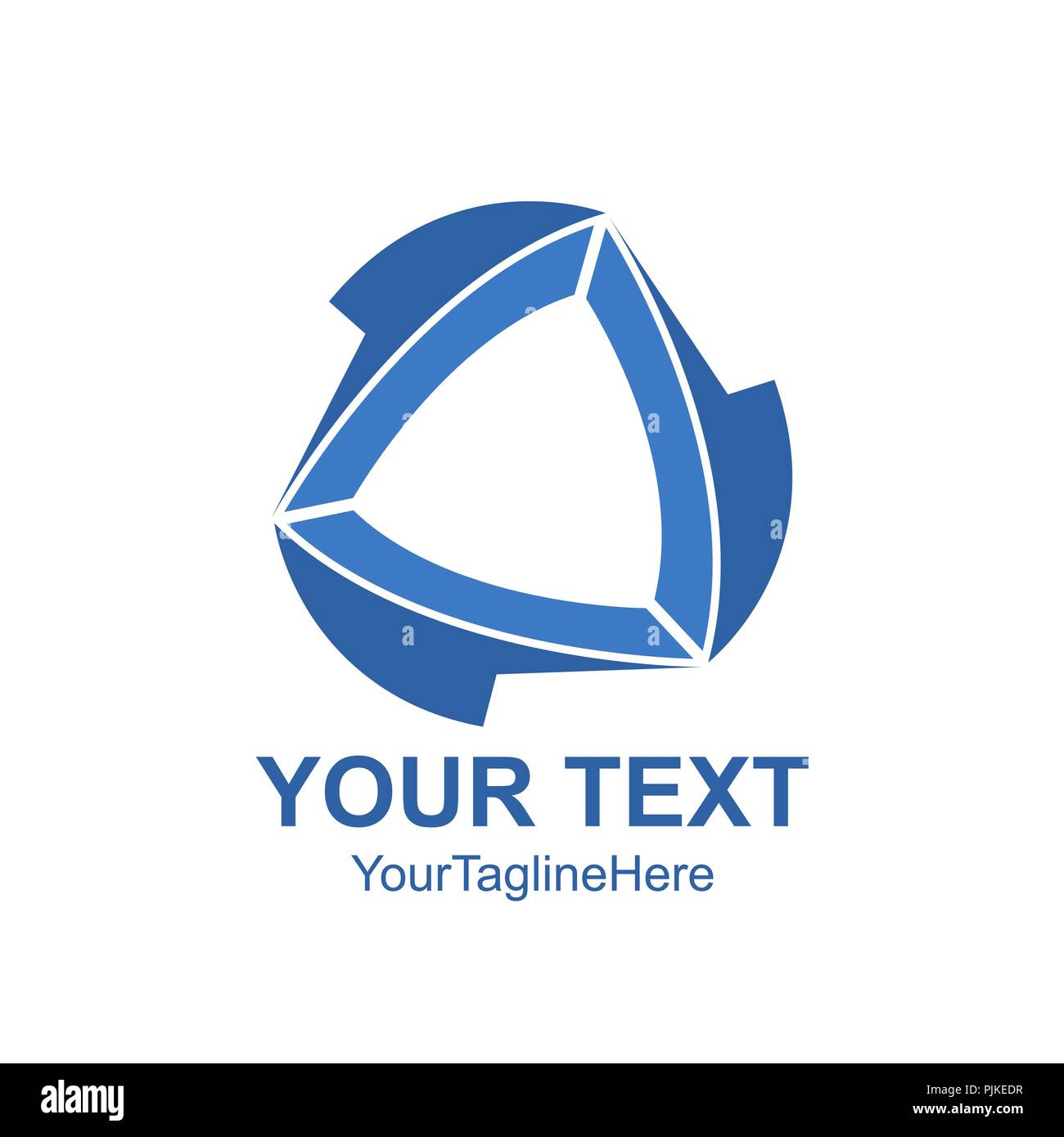 Creative abstract triangle vector logo design template element. Colored blue concept icon Stock Vector