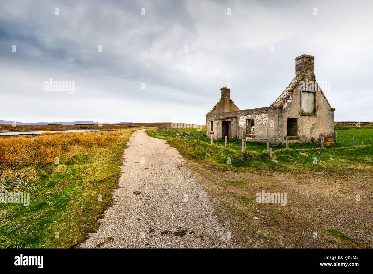 An abandoned house in the scottish highlands hi-res stock
