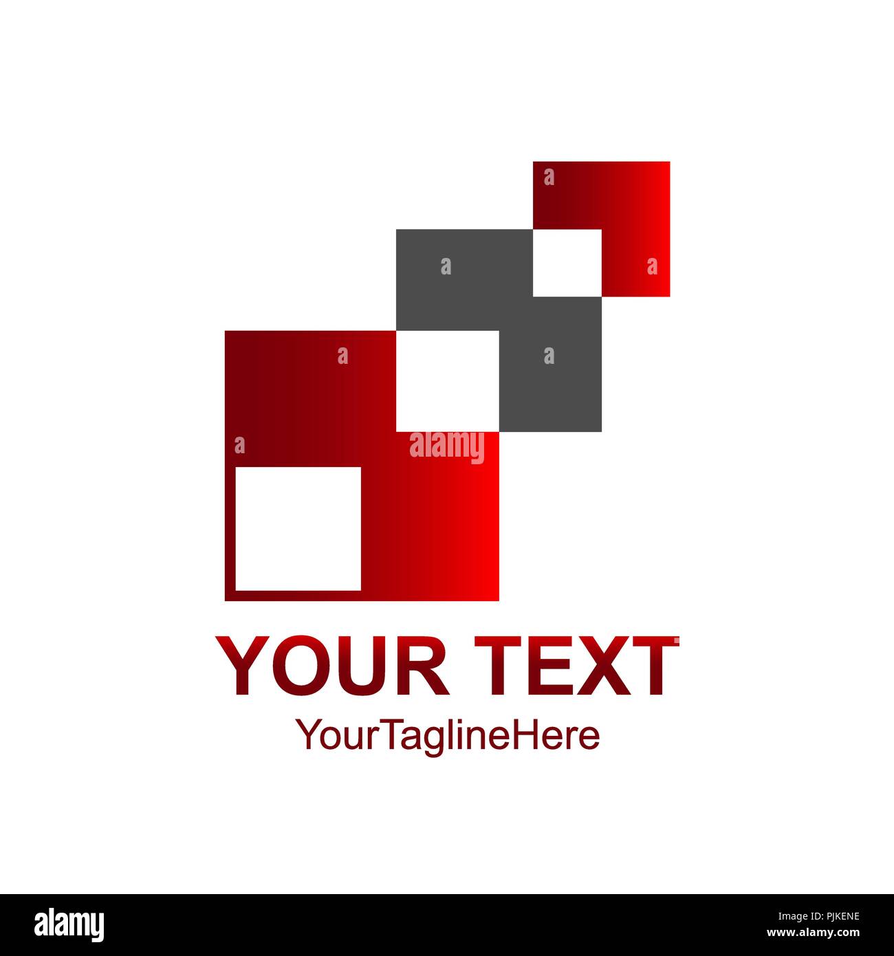 Creative abstract digital pixel square vector logo design template ...