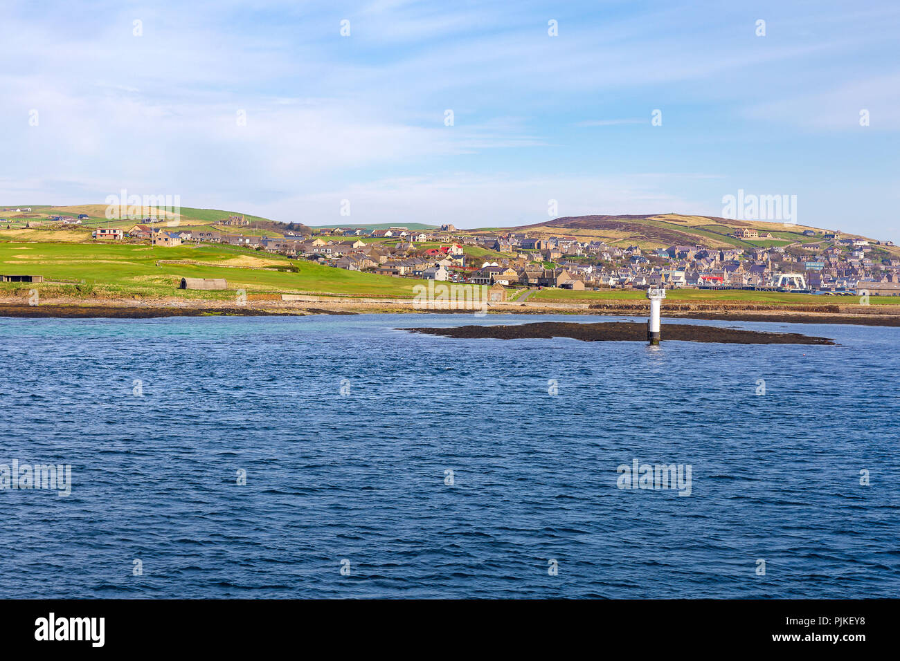 The Orkney Islands near Stromness, taken from the ship Stock Photo