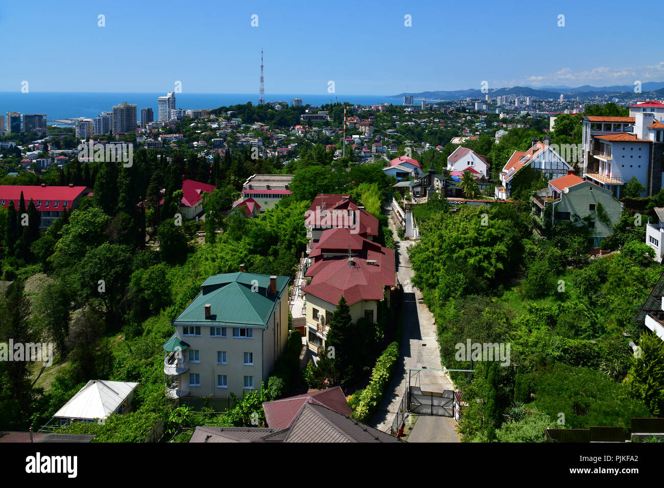 An aerial survey of the city of Sochi. Russia Stock Photo - Alamy
