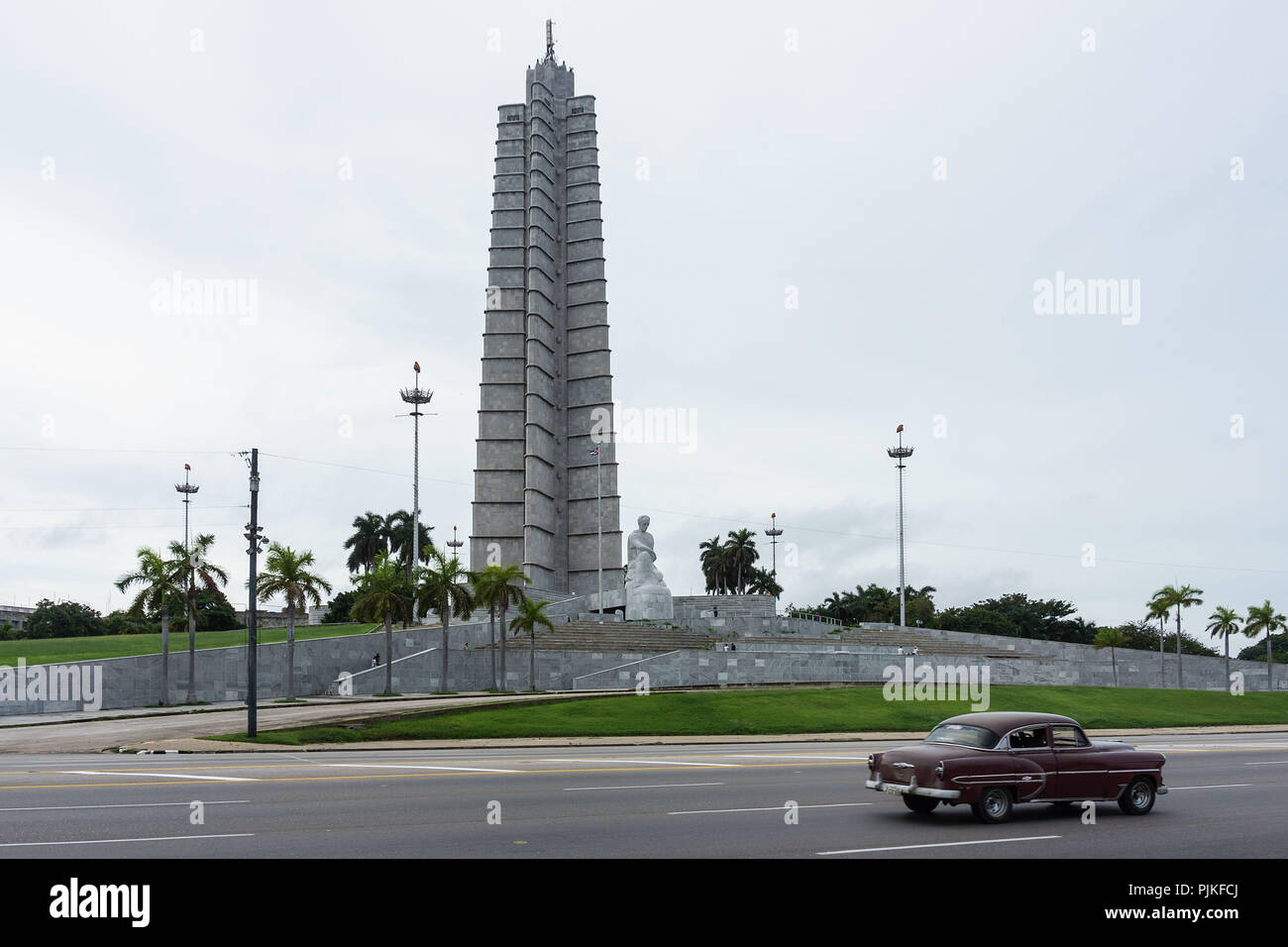 Cuba, Havana, Plaza de la Revolución / Revolution Square, José Marti monument Stock Photo