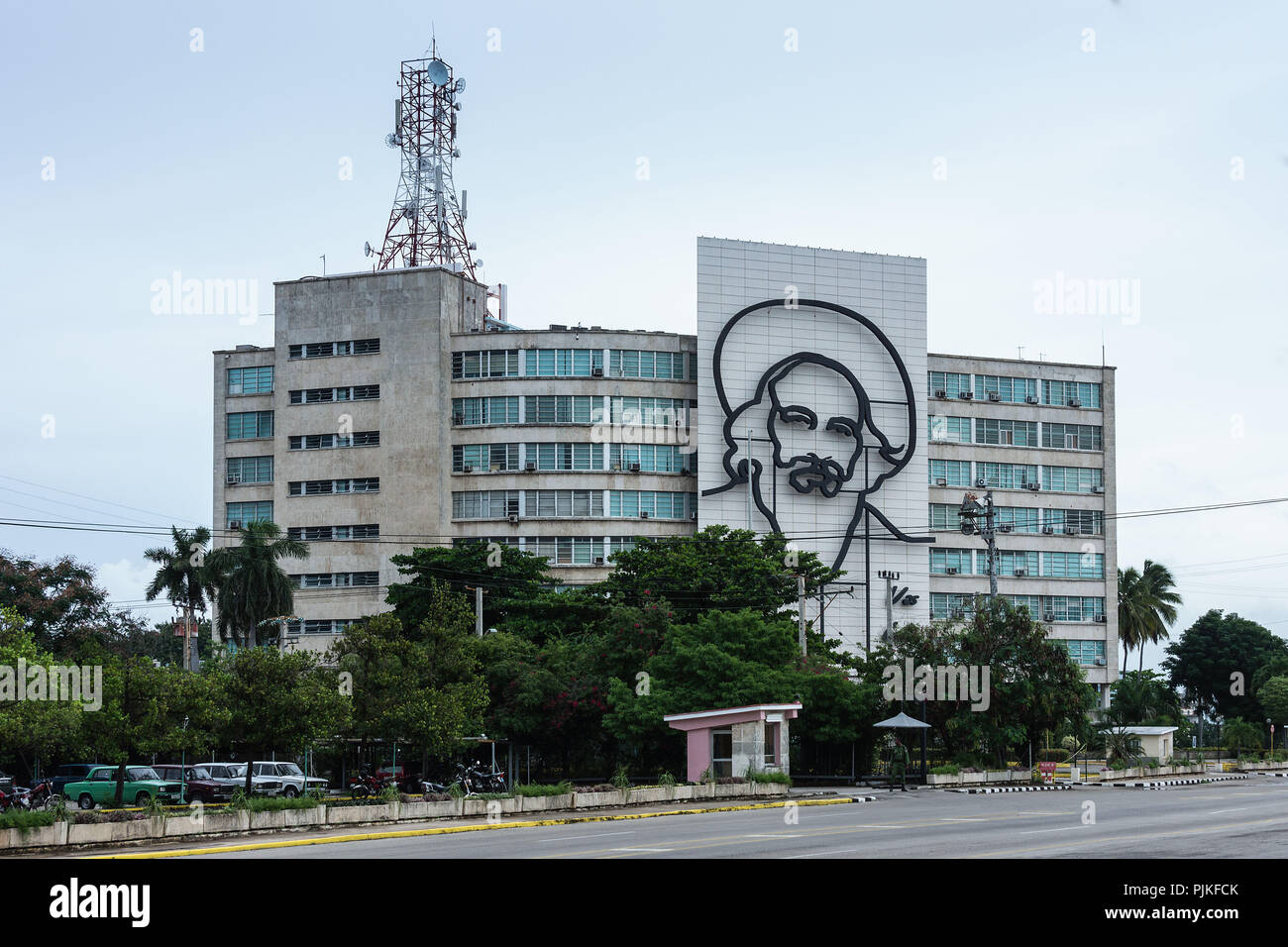 Cuba, Havana, Plaza de la Revolución / Revolution Square, Facade Post