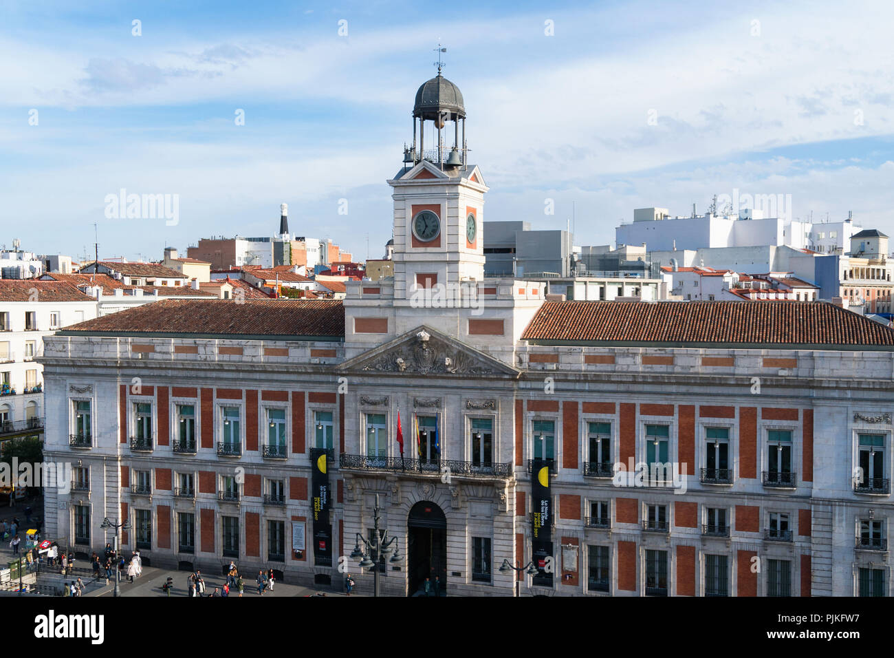 Madrid, Puerta del Sol, Casa de Correos, seat of government Stock Photo ...