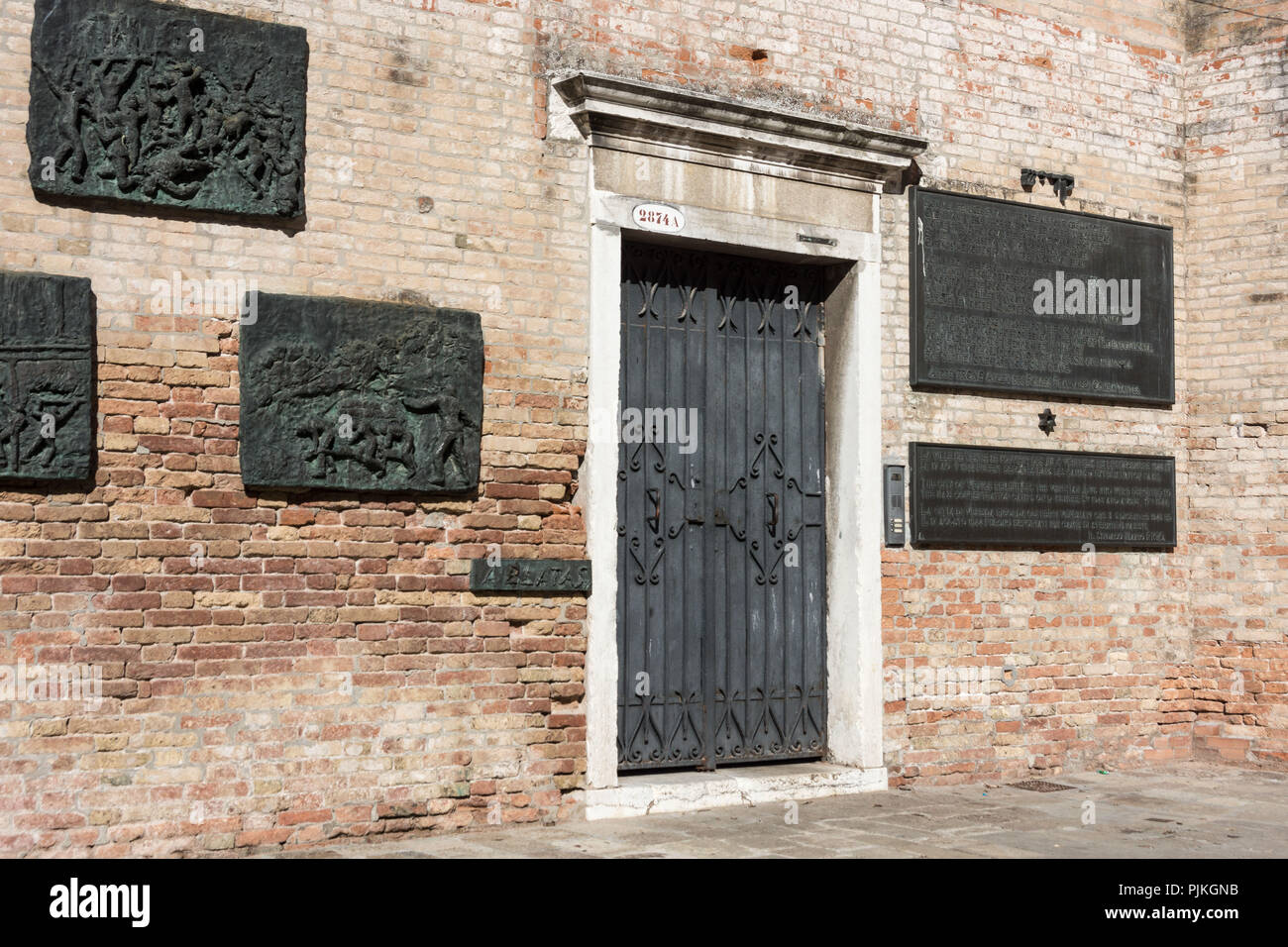 Venice, Campo del Ghetto Nuovo, Holocaust memorial Stock Photo
