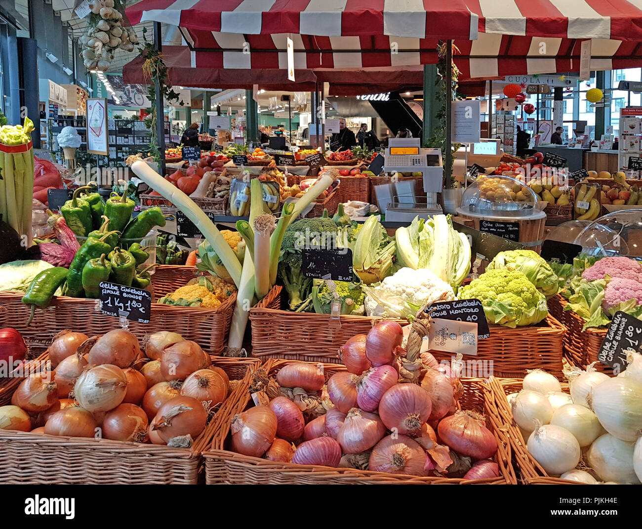 Market with vegetables and fruit Stock Photo