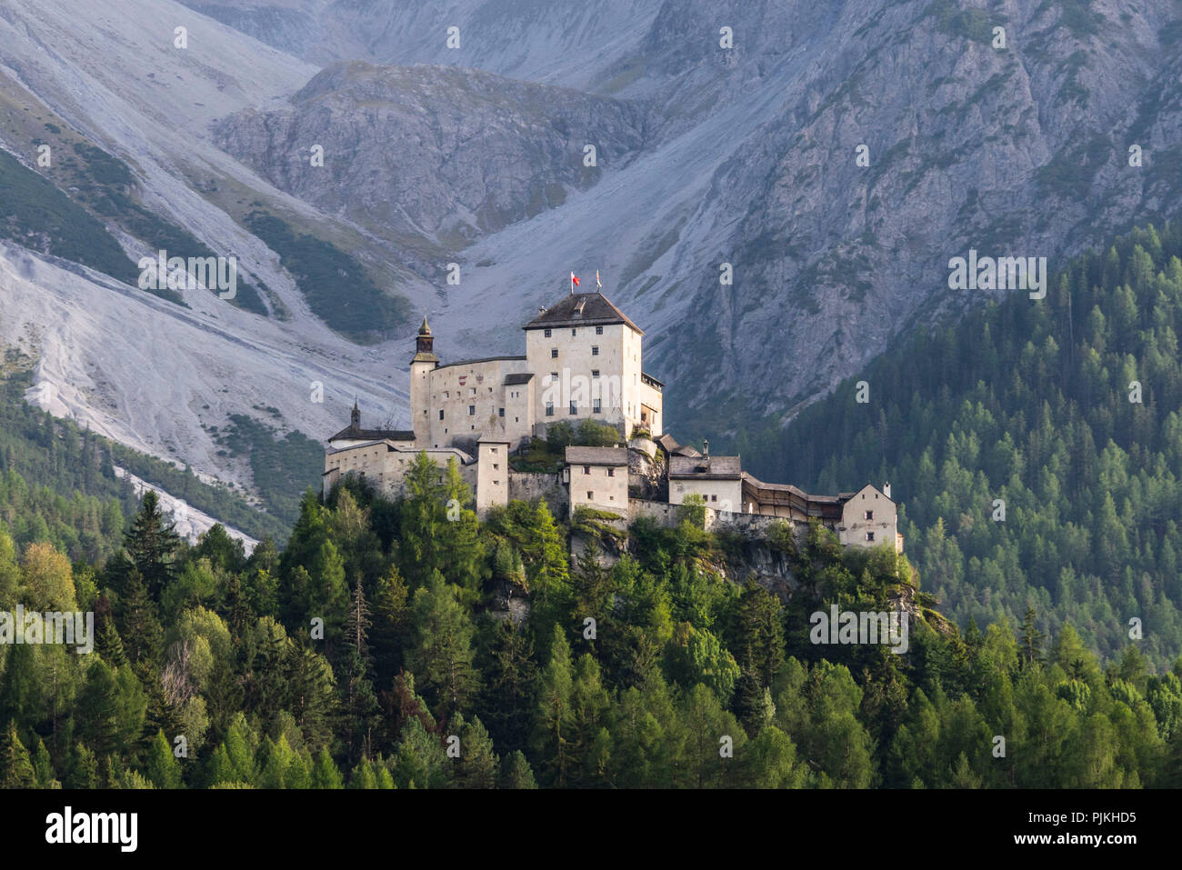 Castle Tarasp, municipality Scuol, Lower Engadine, Grisons, Switzerland Stock Photo