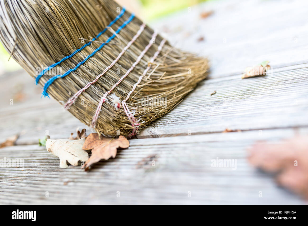 Cleaning leaves off a patio hires stock photography and images Alamy