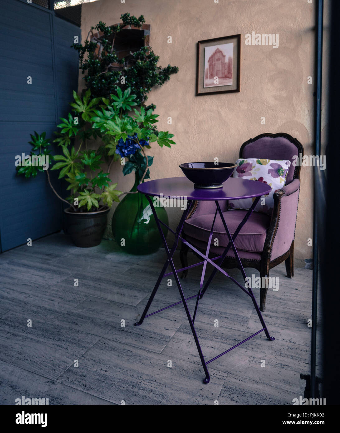 purple entrance area Stock Photo - Alamy