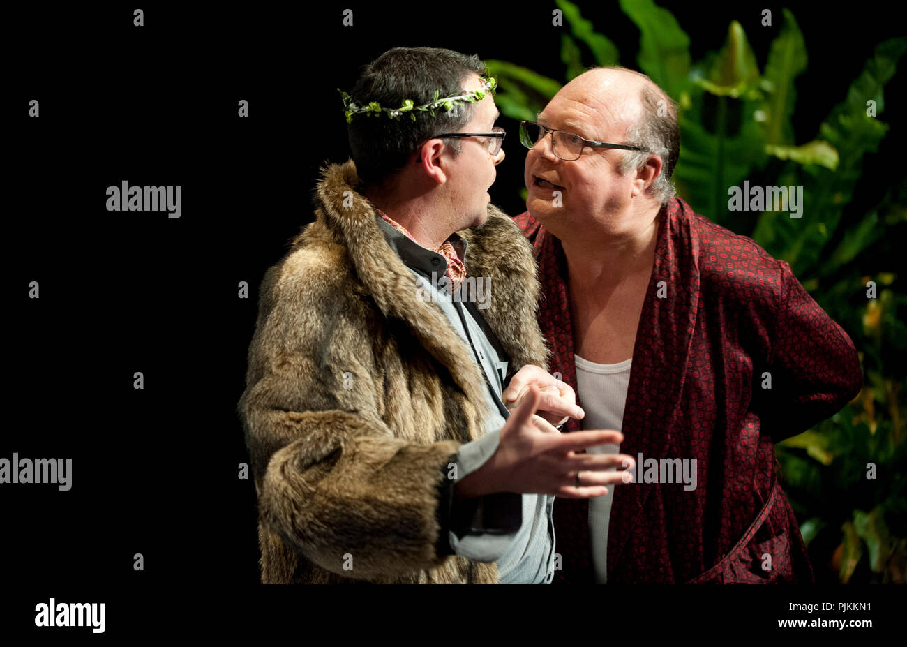 Theatre company de Dijlezonen playing De Vrek from Molière, directed by Gie Beullens (Belgium, 22/01/2015) Stock Photo