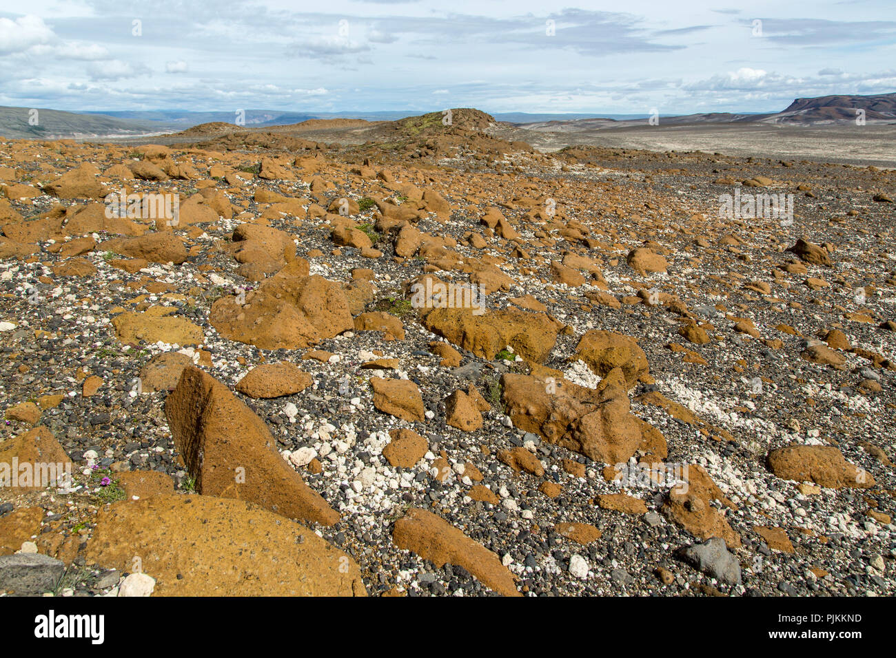 Iceland, lava desert Lambafitjarhraun, colorful scree desert Stock Photo