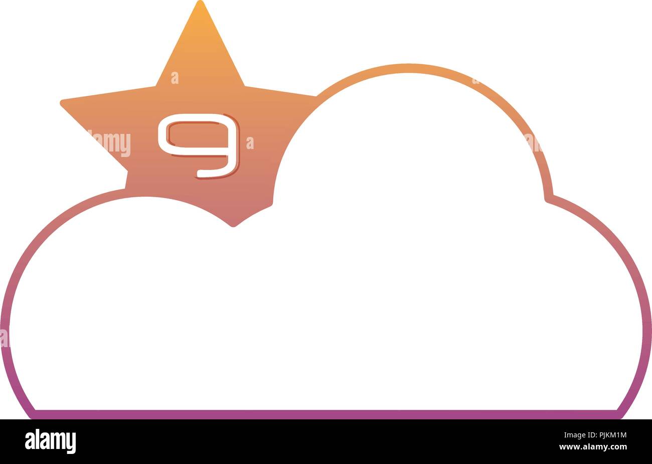 cloud with star icon over white background, vector illustration Stock ...