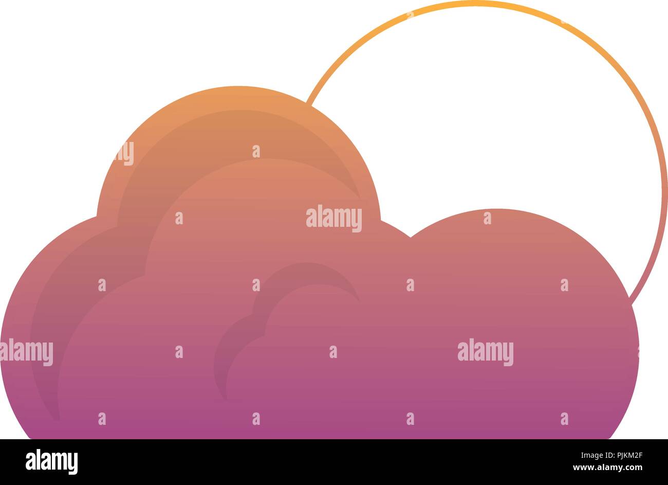 cloud and sun over white background, vector illustration Stock Vector ...