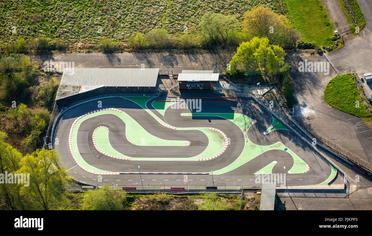 Model car racing track, racetrack of the amc west DuPont terrain, Hamm, Ruhr area, North Rhine-Westphalia, Germany Stock Photo