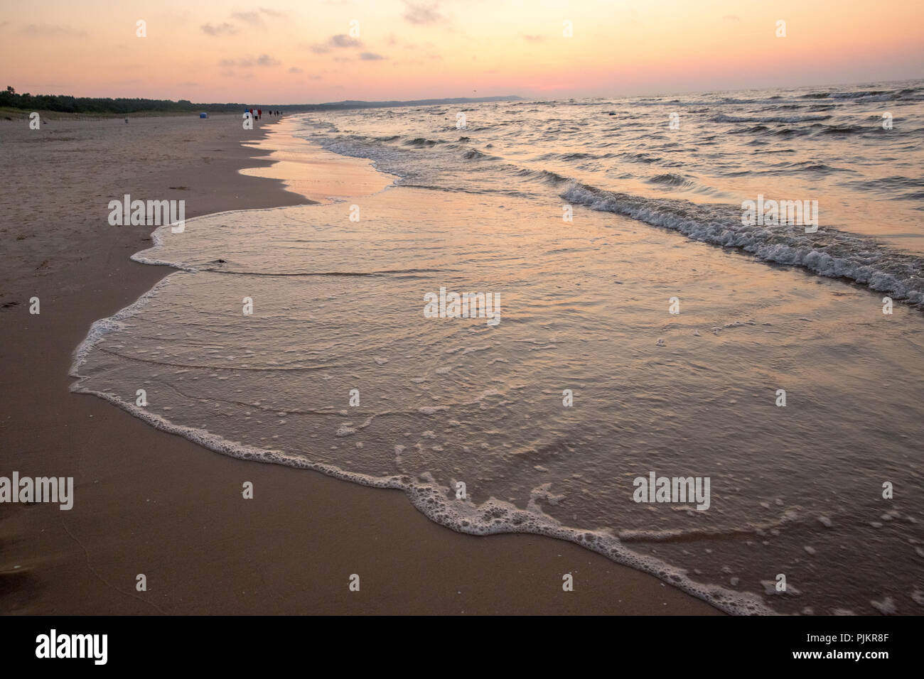 Baltic Sea beach of ?winouj?cie, Swinemünde, Baltic Sea coast, Baltic Sea, Województwo zachodniopomorskie, Poland Stock Photo