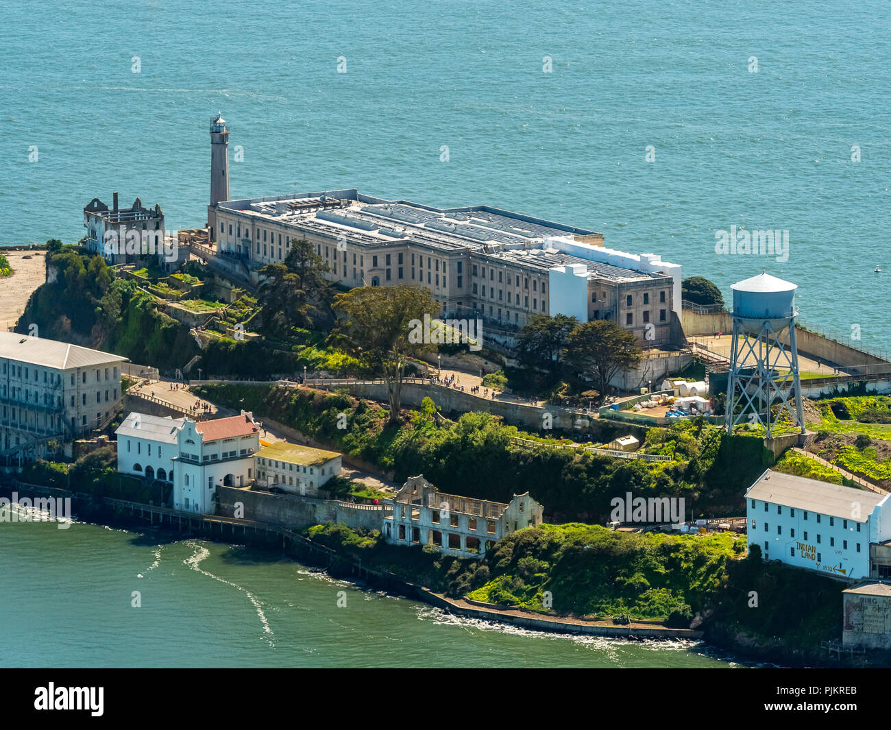 Prison Island Alcatraz, Alcatraz Island with Lighthouse, San Francisco, San Francisco Bay Area, United States of America, California, USA Stock Photo