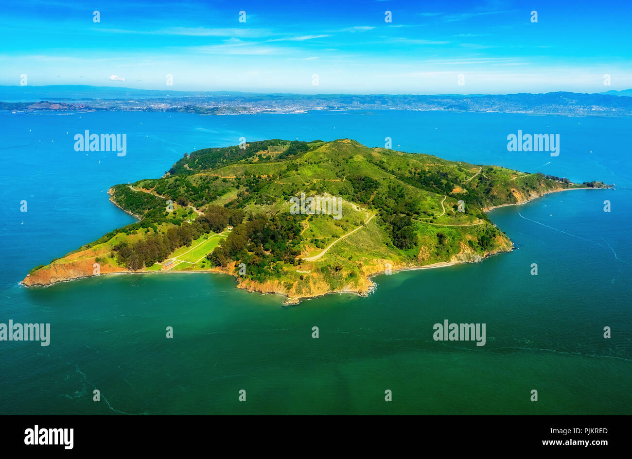 Angel Island, Ayala Cove, car-free island off Belvedere Tiburon, San Francisco Bay Area, United States of America, California, USA Stock Photo