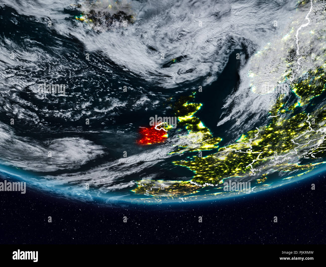 Ireland 3d map borders hi-res stock photography and images - Alamy