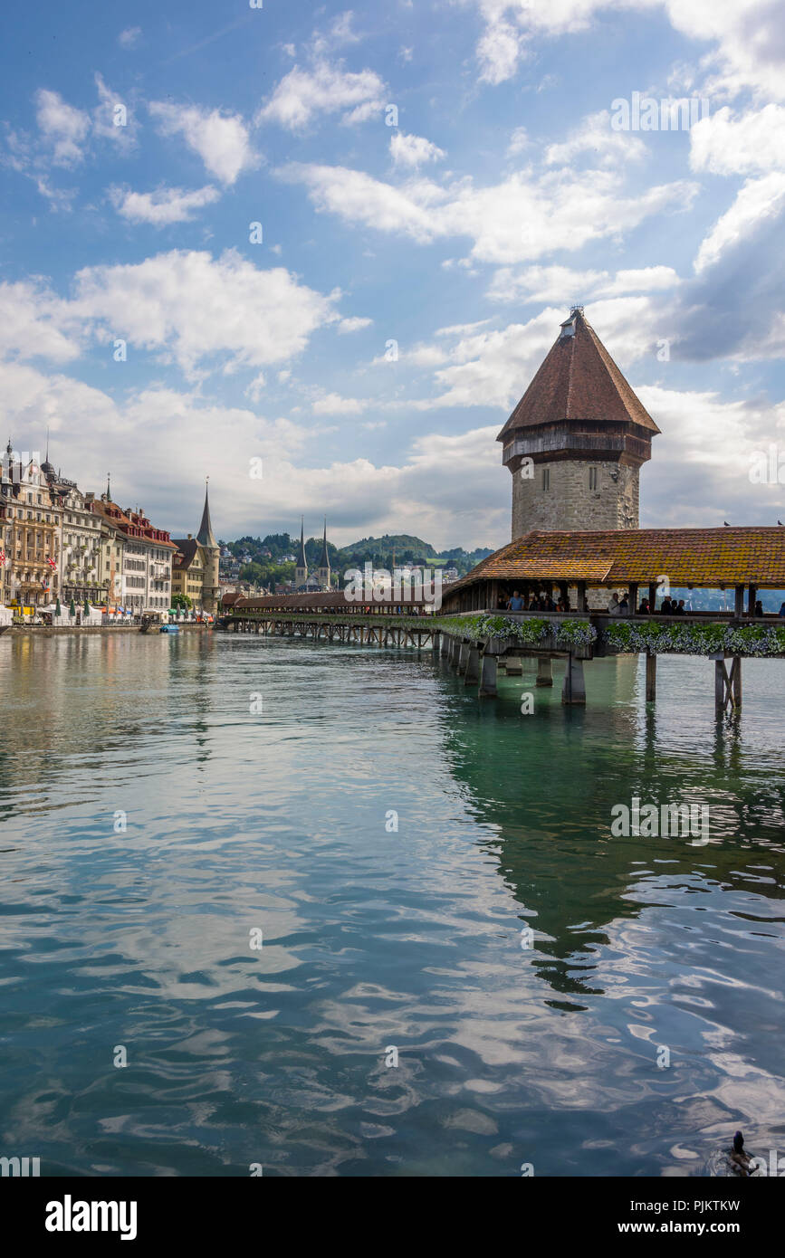 Kapellbrücke and Water Tower, Lucerne, Lake Lucerne, Canton of Lucerne,  Switzerland Stock Photo - Alamy
