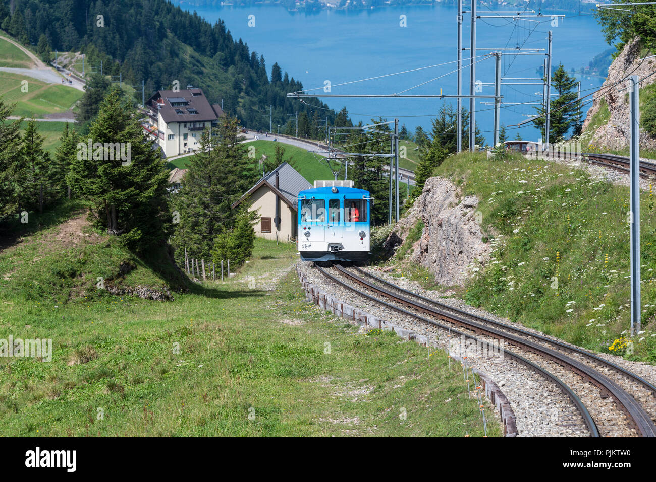 Cog Railway VitznauRigiBahn, near Lucerne, Lake Lucerne, Canton