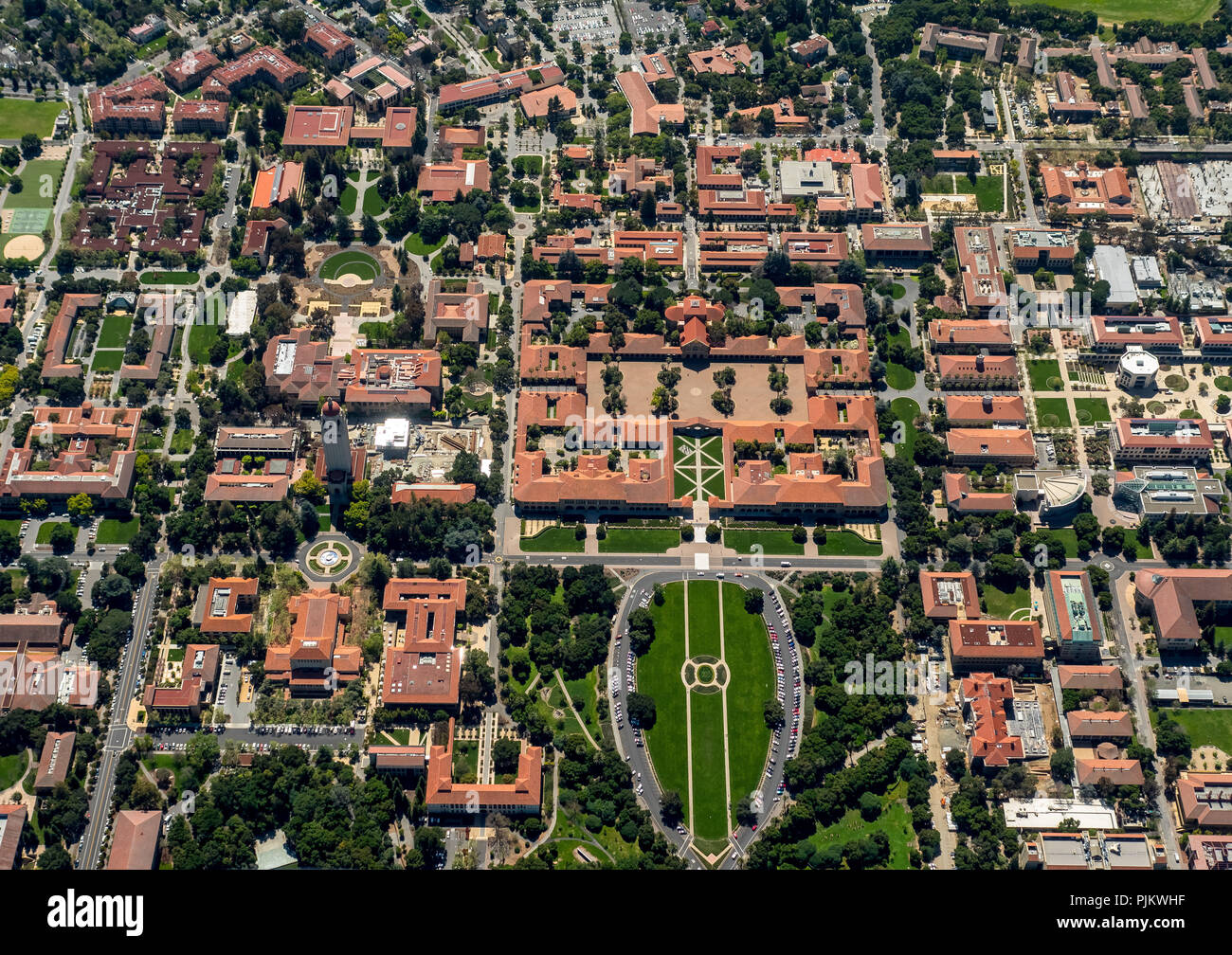 Aerial view of Nordstrom, Stanford Shopping Center, Palo A…