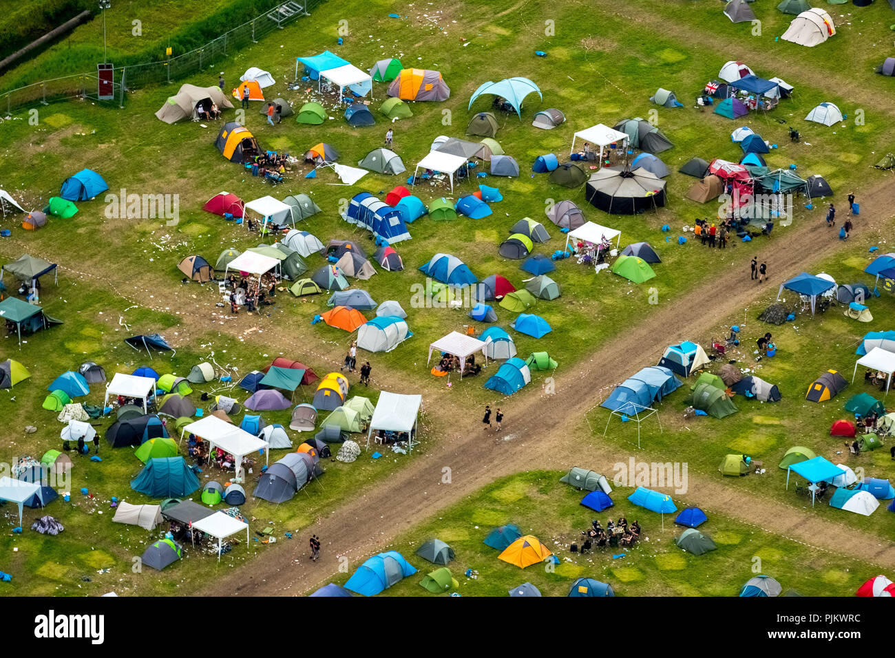Ruhrpott Rodeo, campground, tents, punk festival, music festival at the airport Schwarze Heide in Bottrop, Bottrop, Ruhr area, North Rhine-Westphalia, Germany Stock Photo