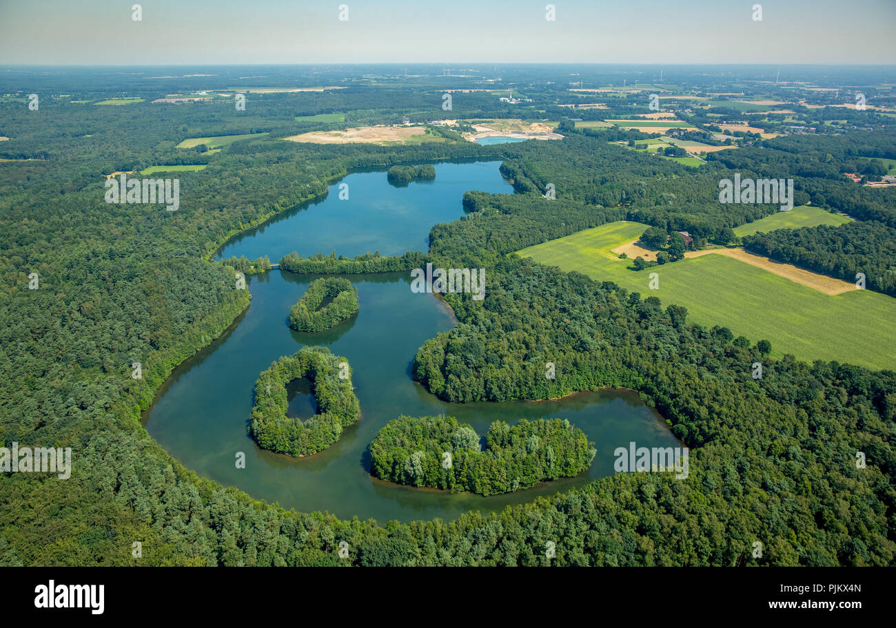 Heidesee, lakes, Kirchhellen, Bottrop, Ruhr area, North Rhine-Westphalia, Germany Stock Photo