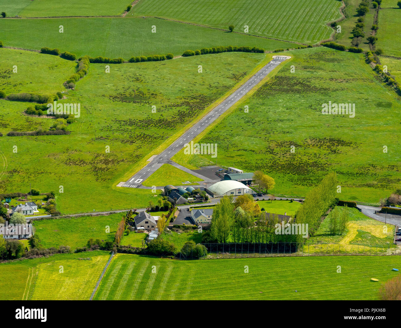 Coonagh Airfield, Airfield, Runway, Limerick Airfield, County Clare, Limerick, Ireland, Europe Stock Photo