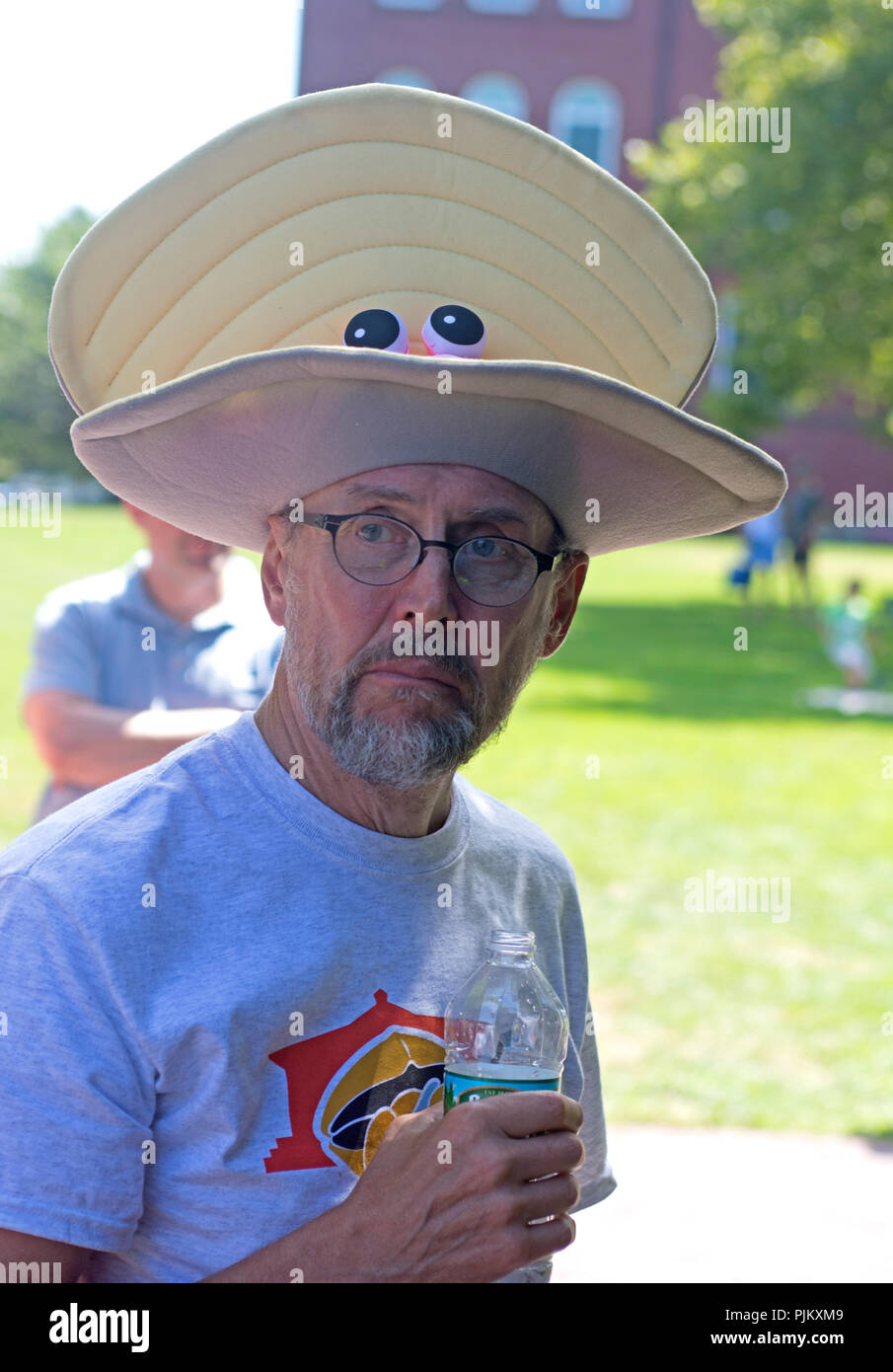 A l'quohog' hat at a Rotary Club event in Hyannis, Massachusetts, on Cape Cod, USA Stock Photo
