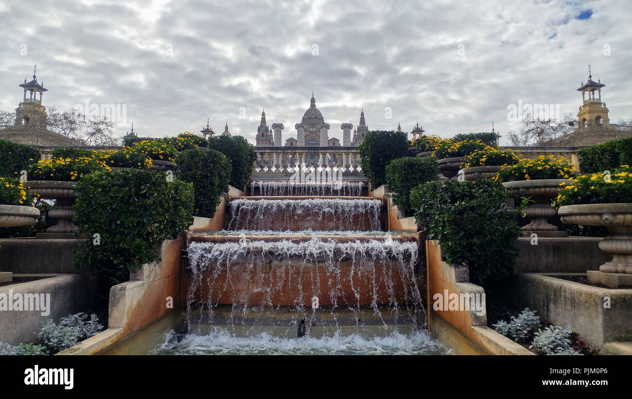 Fountains in Barcelona, ??Spain Stock Photo Alamy