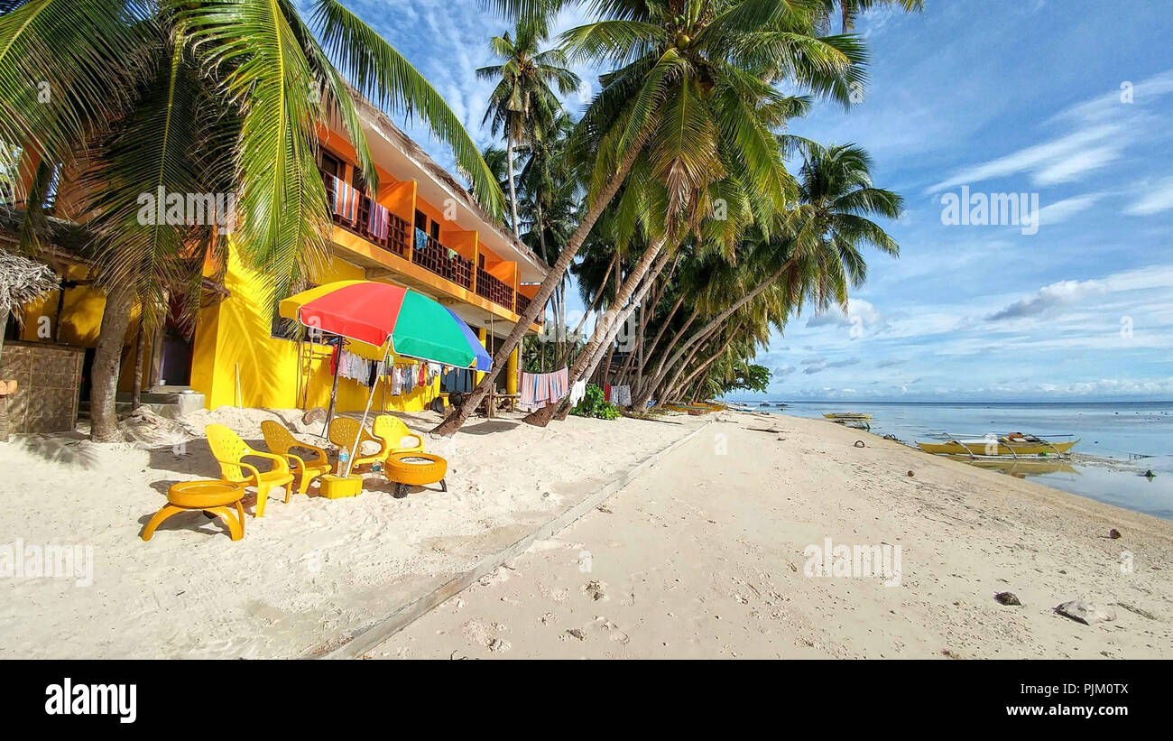 Hotel on the beach on Siquijor Island, Philippines Stock Photo