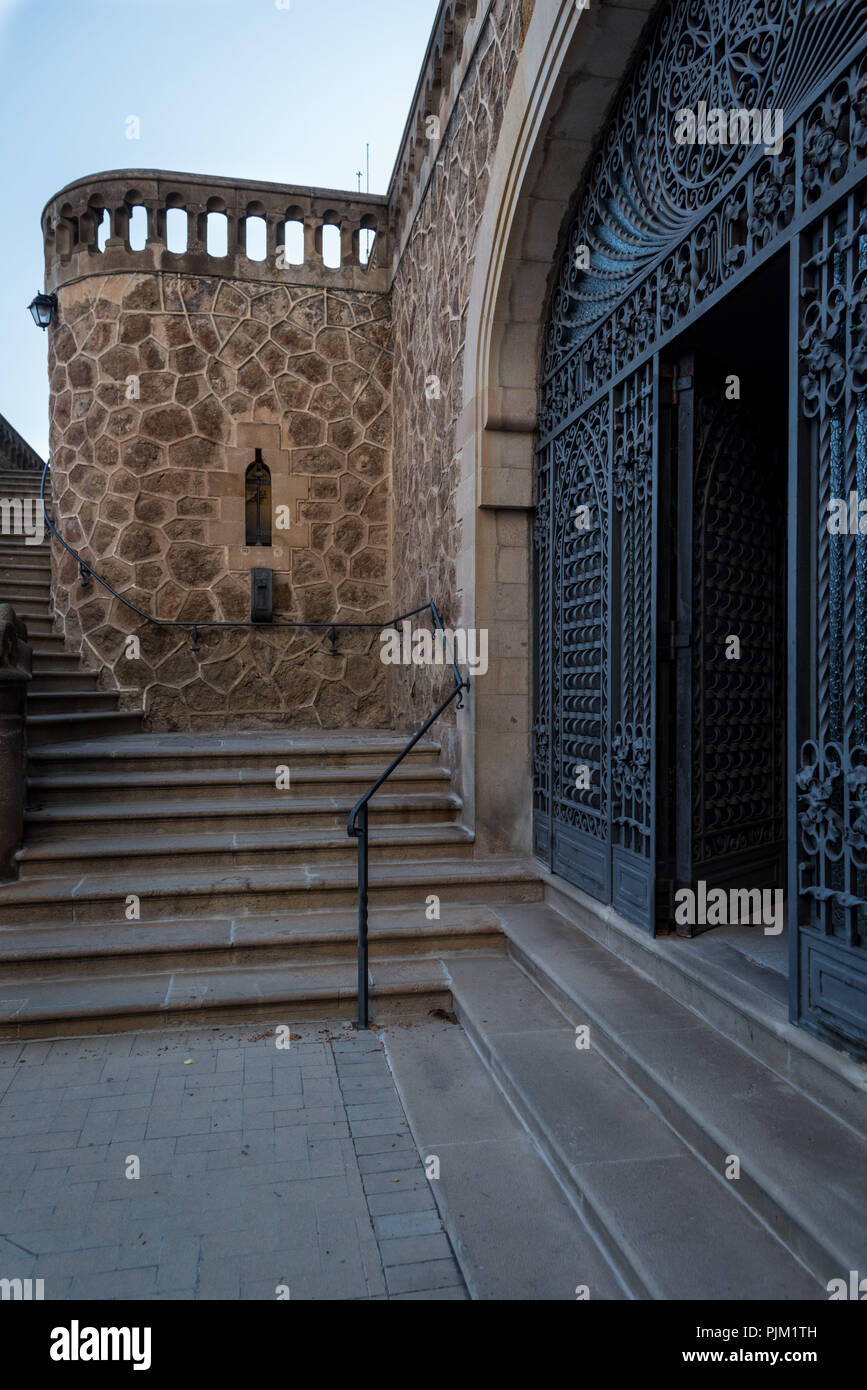 Entrance to the hospital chapel of the Real Santuario San Jose de la Montana, Barcelona Stock Photo