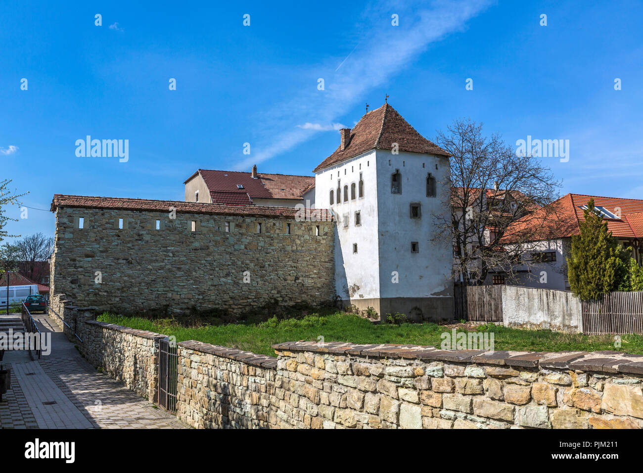 Barrel tower, Turnul Dogarilor, built in the 15th century, Bistrita, Bistrita, Beszterce, Transylvania, Romania, Europe Stock Photo