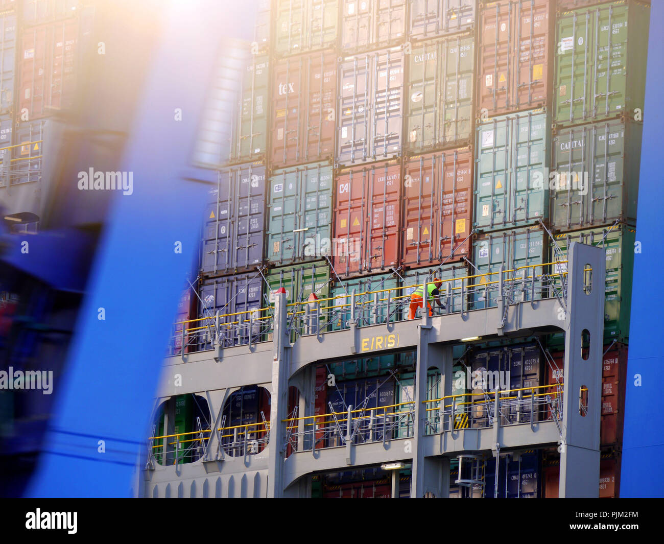 Straps of containers Stock Photo Alamy