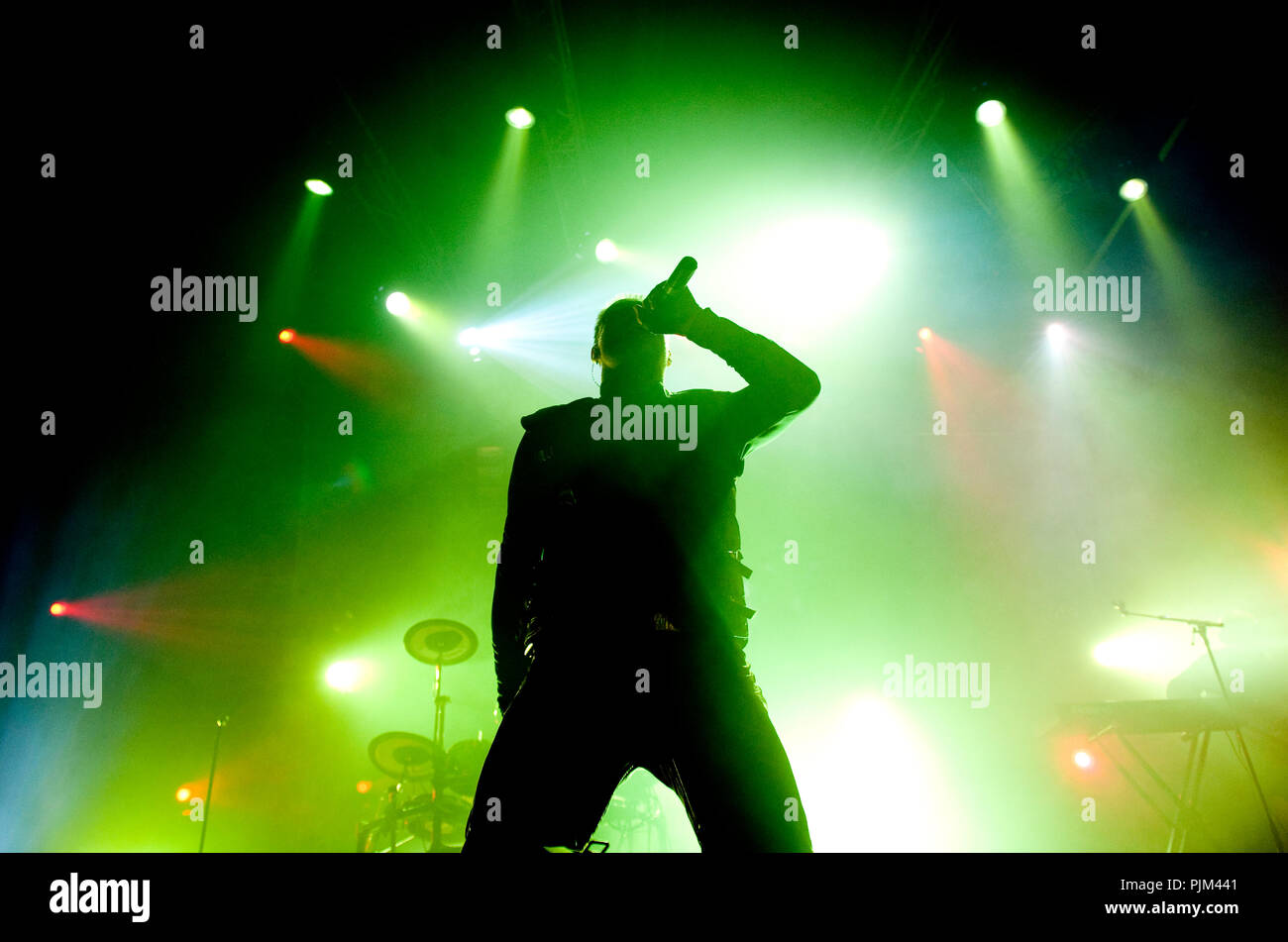 Belgian electronic music band Front 242 performing at the Strandfuif