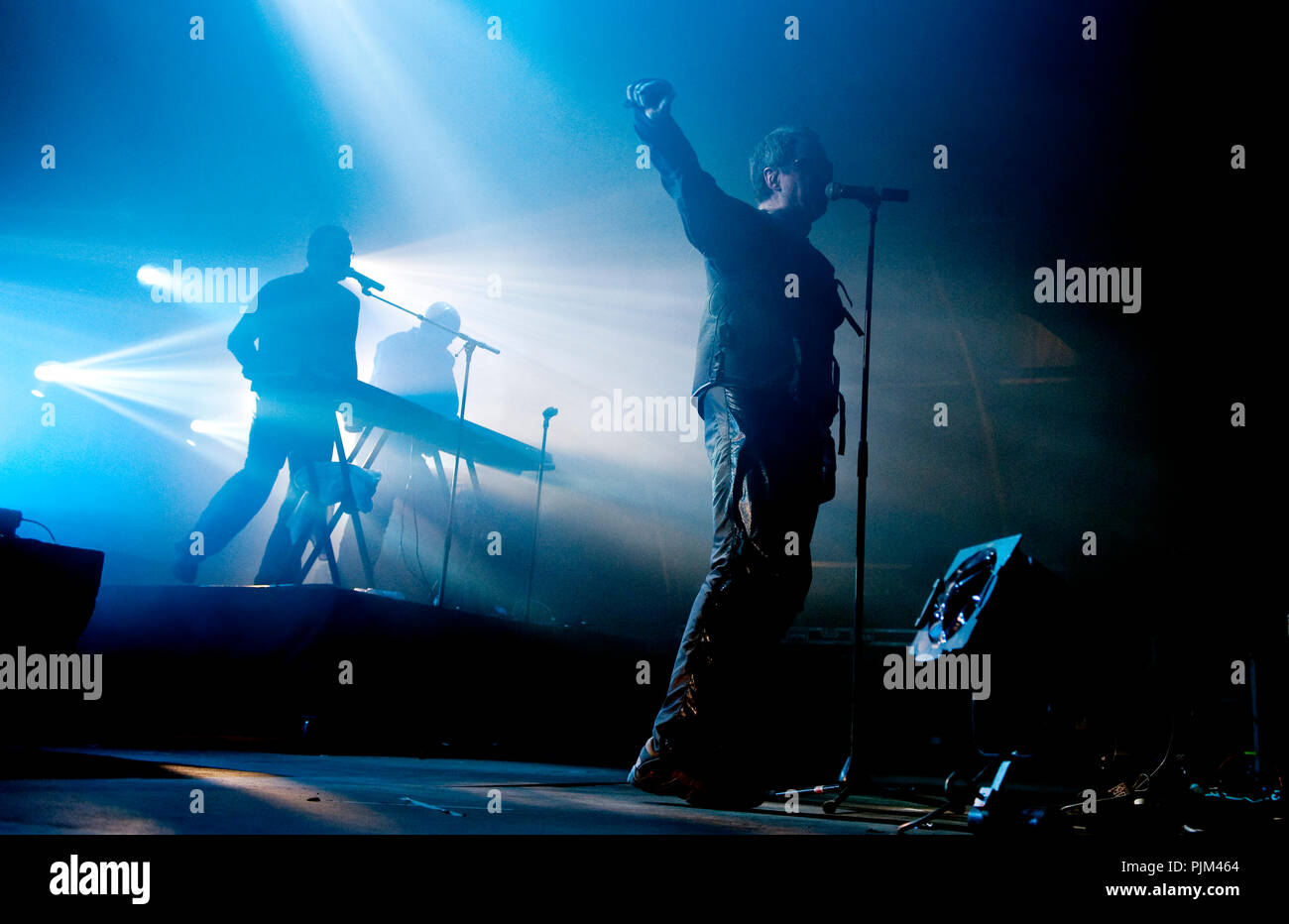Belgian electronic music band Front 242 performing at the Strandfuif