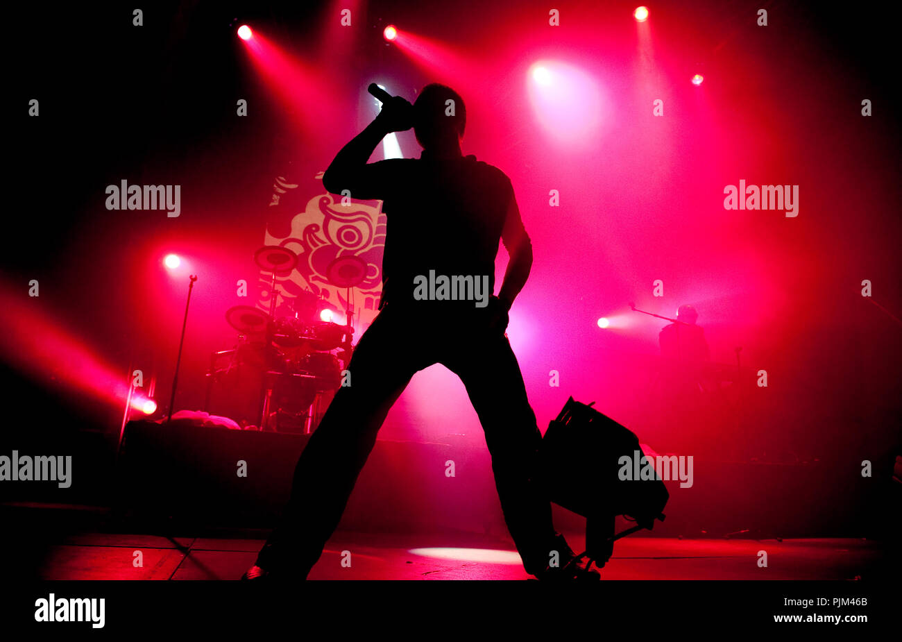 Belgian electronic music band Front 242 performing at the Strandfuif