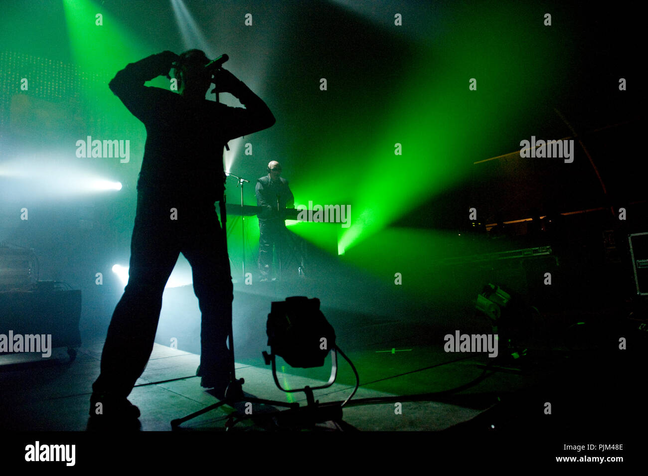 Belgian electronic music band Front 242 performing at the Strandfuif