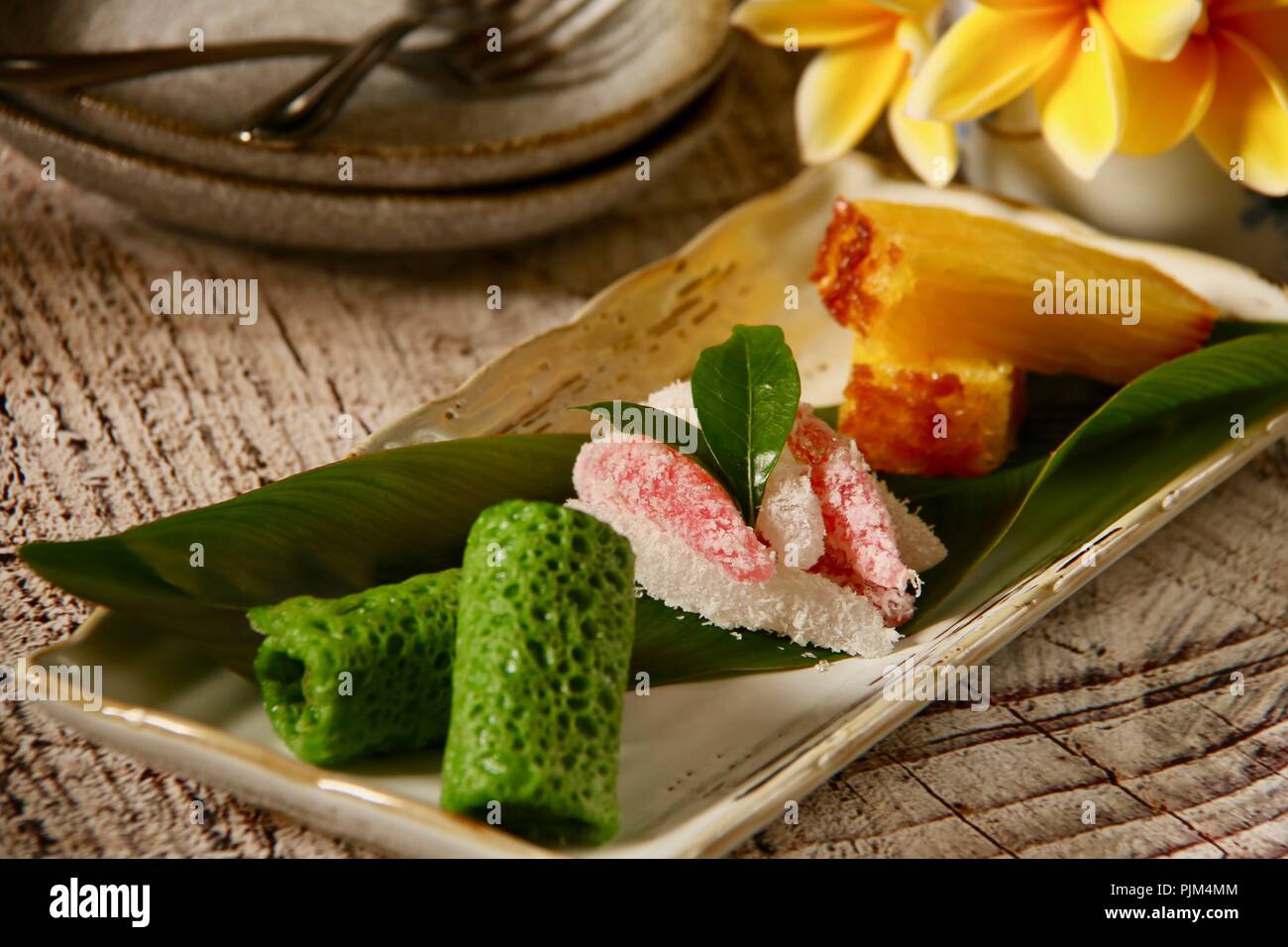 Jajanan Pasar, Traditional Indonesian Cakes Stock Photo