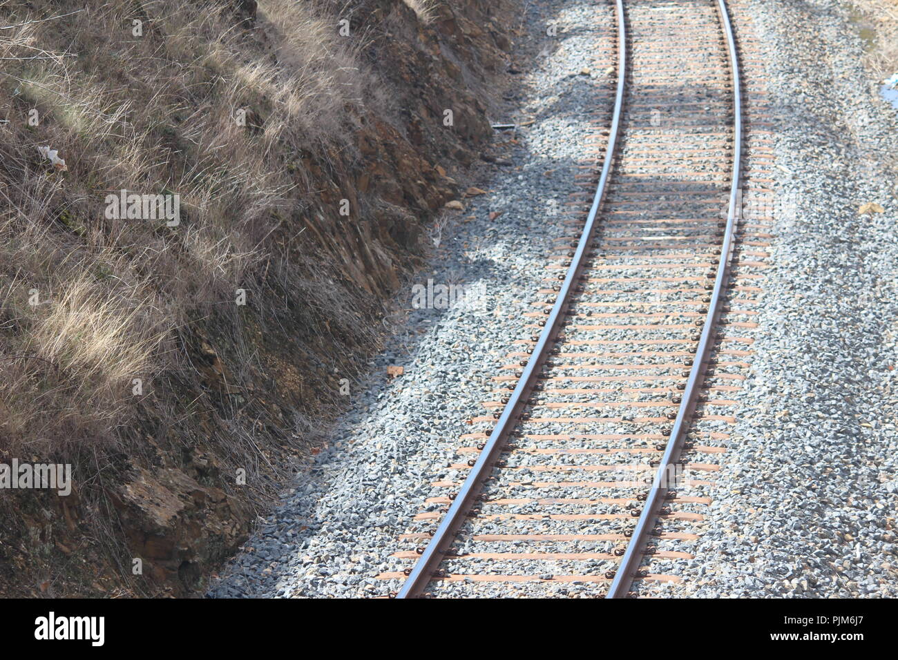 Railway track in Queanbeyan, NSW, Australia Stock Photo