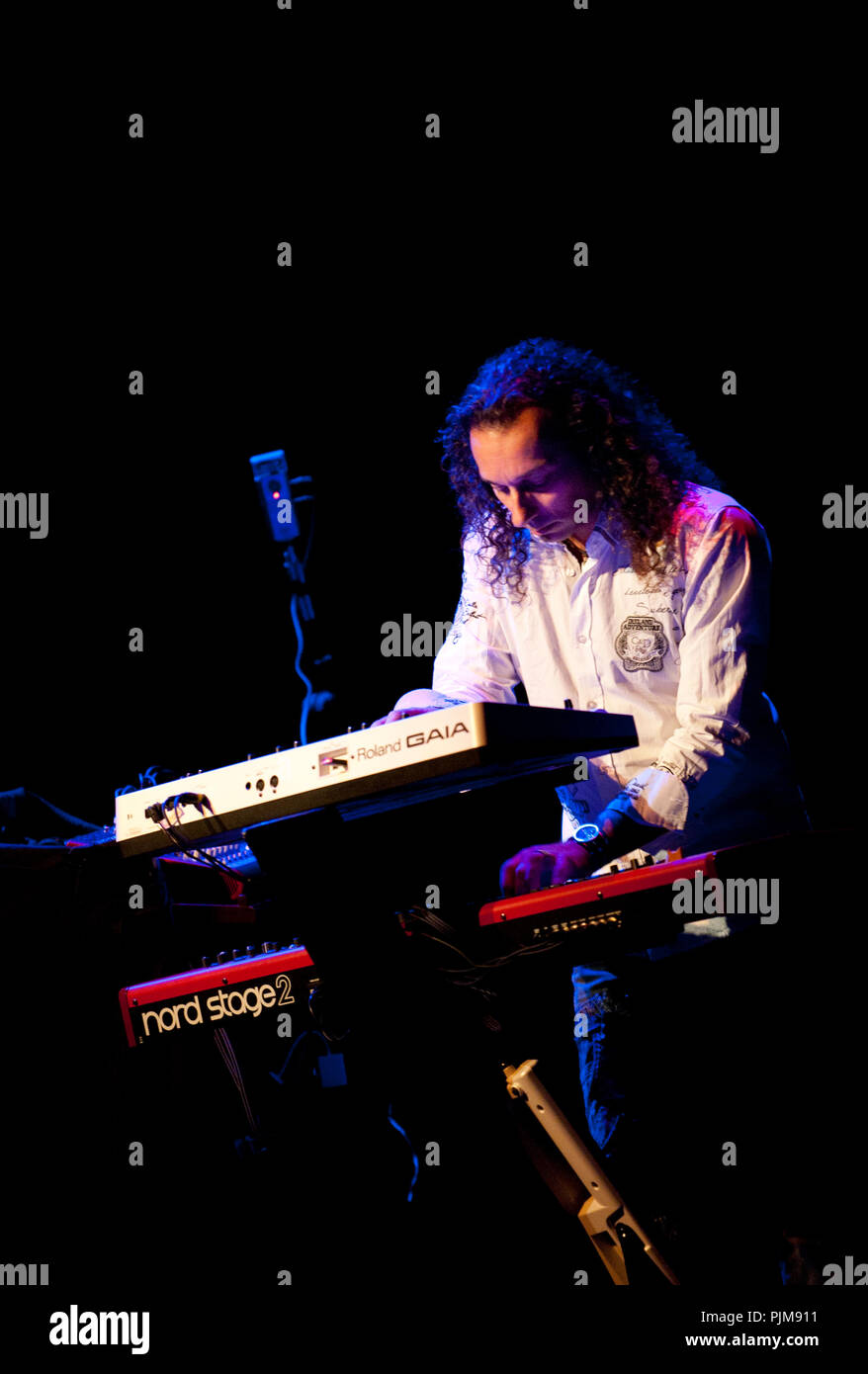 Concert of the Norwegian electronic music composer Glenn Main at the E-Live festival, in Oirschot (Holland, 27/10/2012) Stock Photo