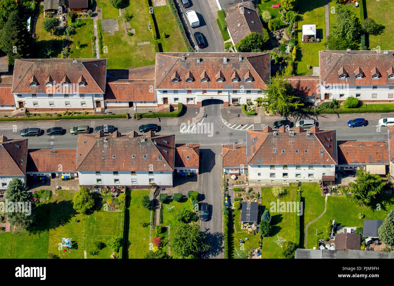 Schwerte Kreinbergsiedlung, railway housing estate for the railway repair  works EAW Schwerte-Ost, Gartenstadt, Schwerte, Ruhr area, North  Rhine-Westphalia, Germany Stock Photo - Alamy