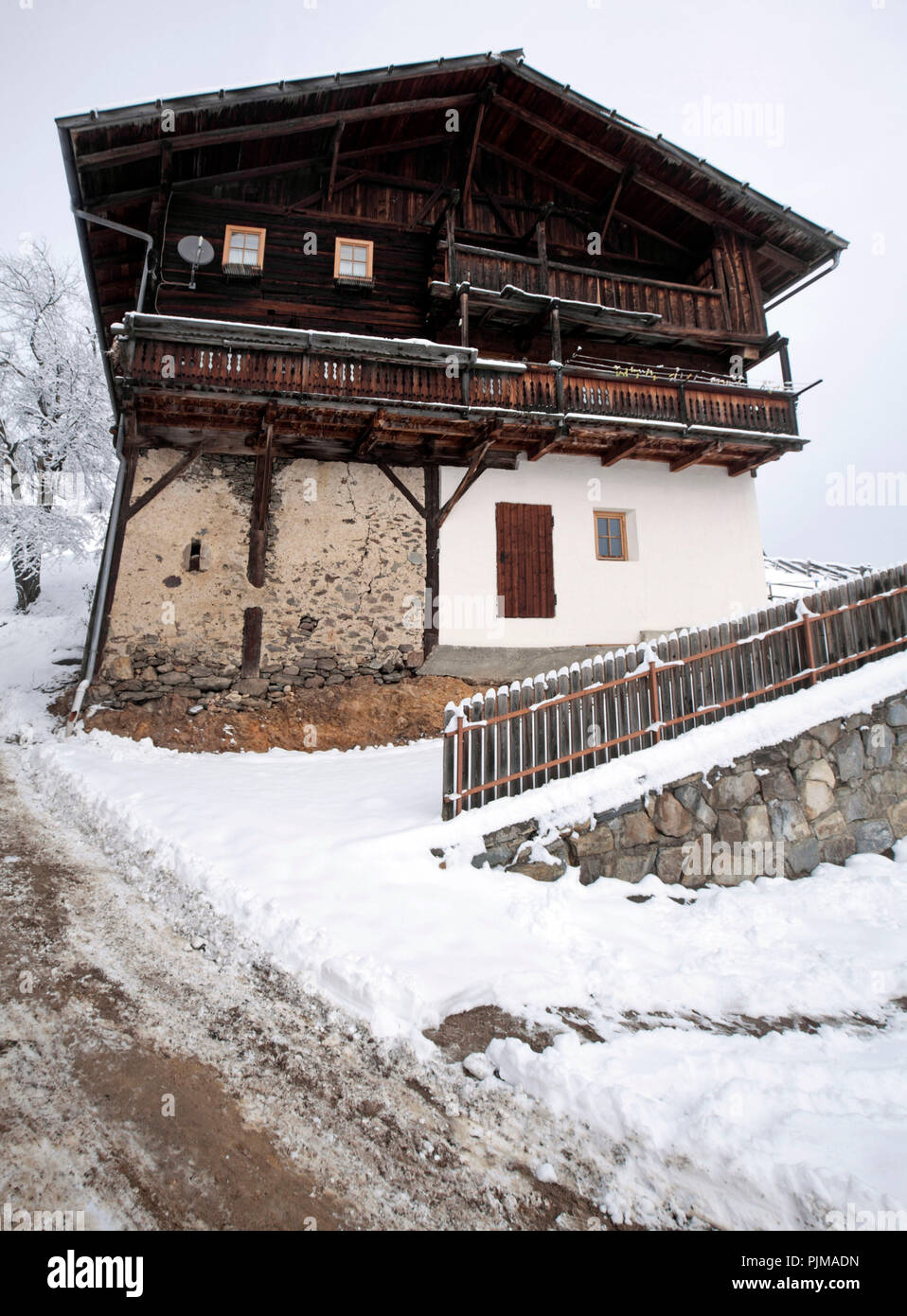 old South Tyrolean mountain farmhouse Stock Photo