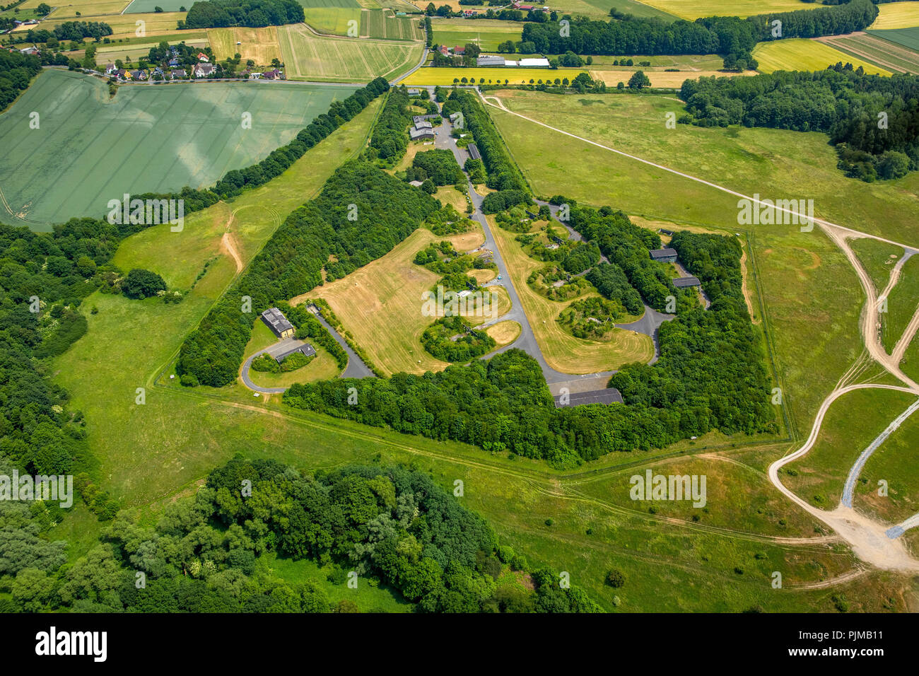 former rocket station in Holzwickede-Hengsen, former Patriot Batterystation, Holzwickede, Ruhr area, North Rhine-Westphalia, Germany Stock Photo