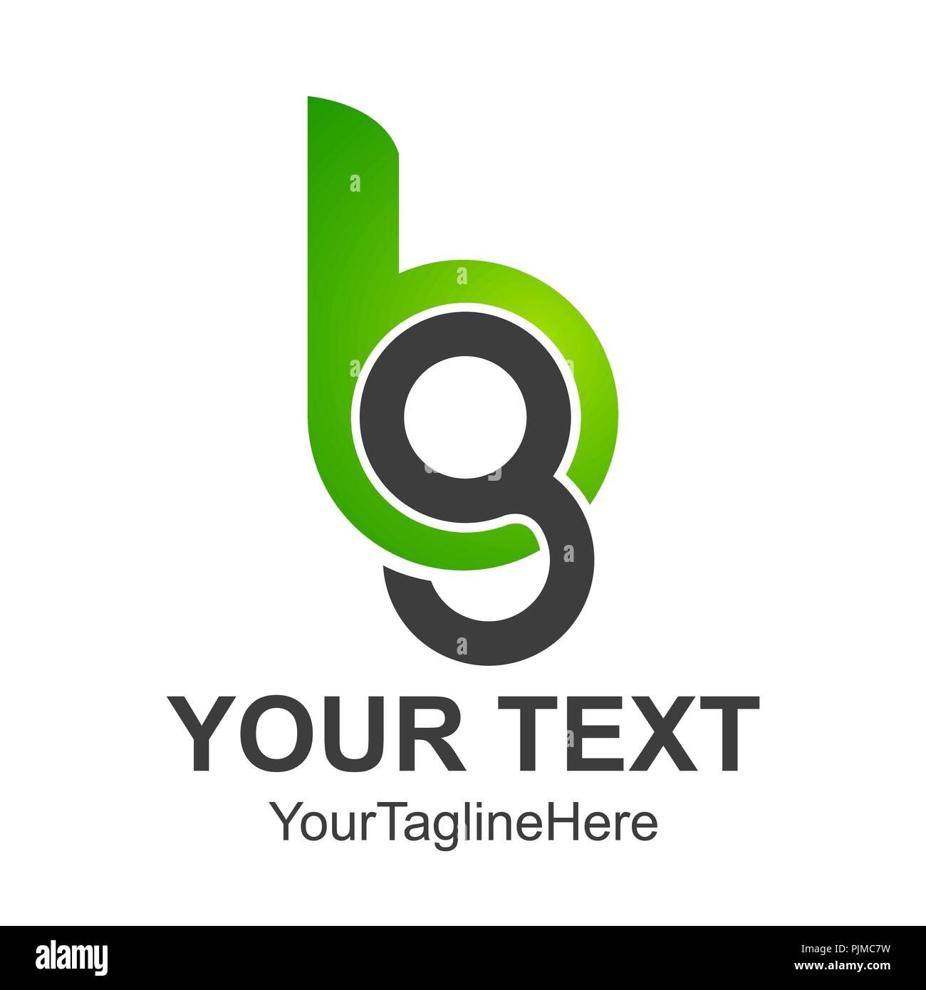 b8 B 8 Letter and number combination Logo Design in Black and green
