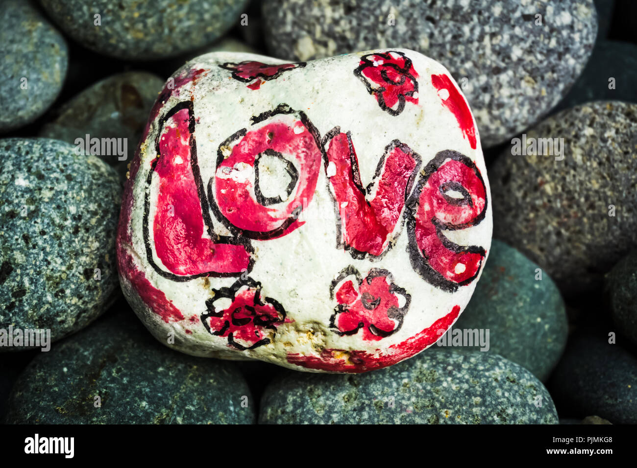 Stone painting - Love Stock Photo - Alamy