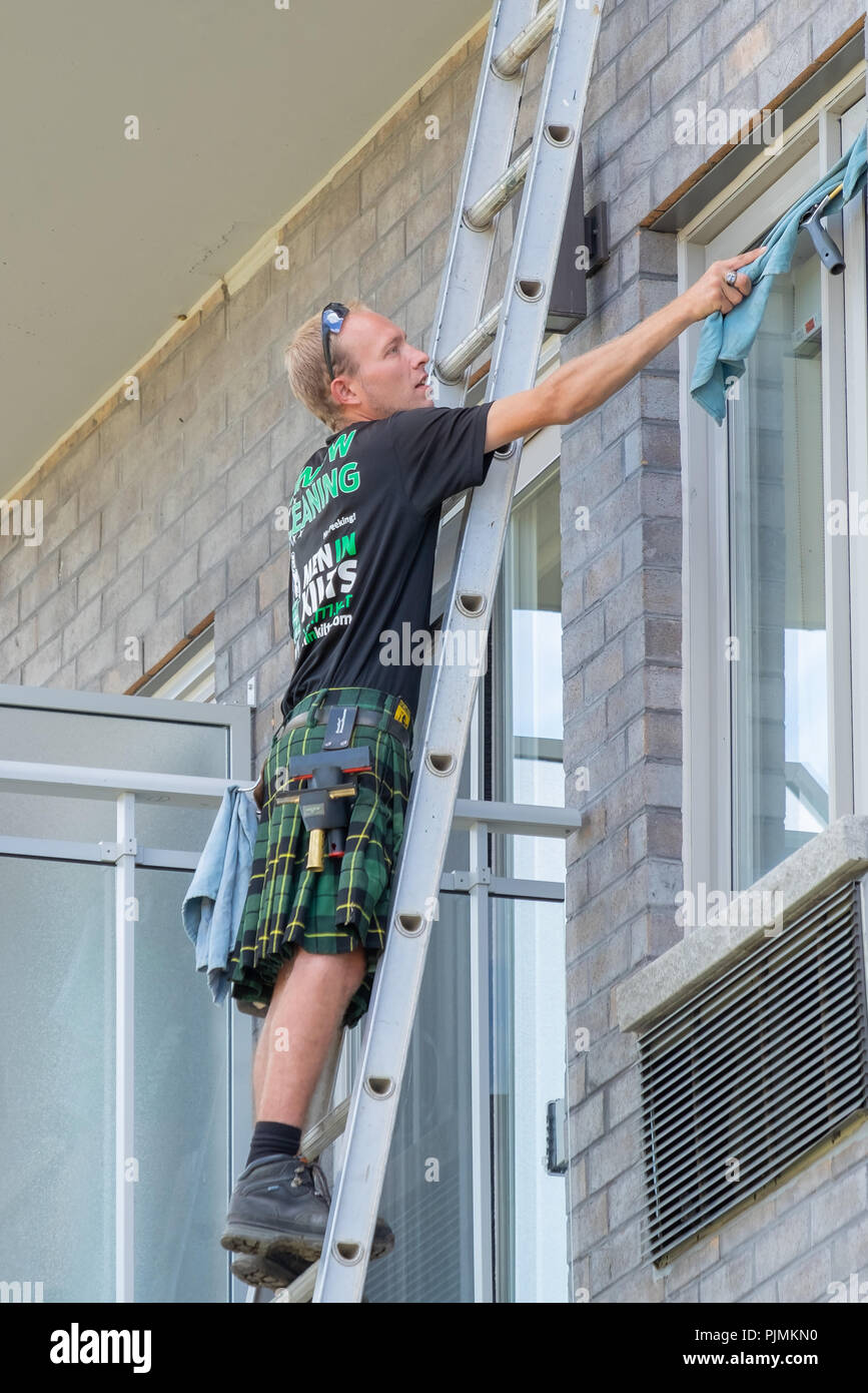 Window Cleaning Ladder Stock Photos & Window Cleaning Ladder Stock