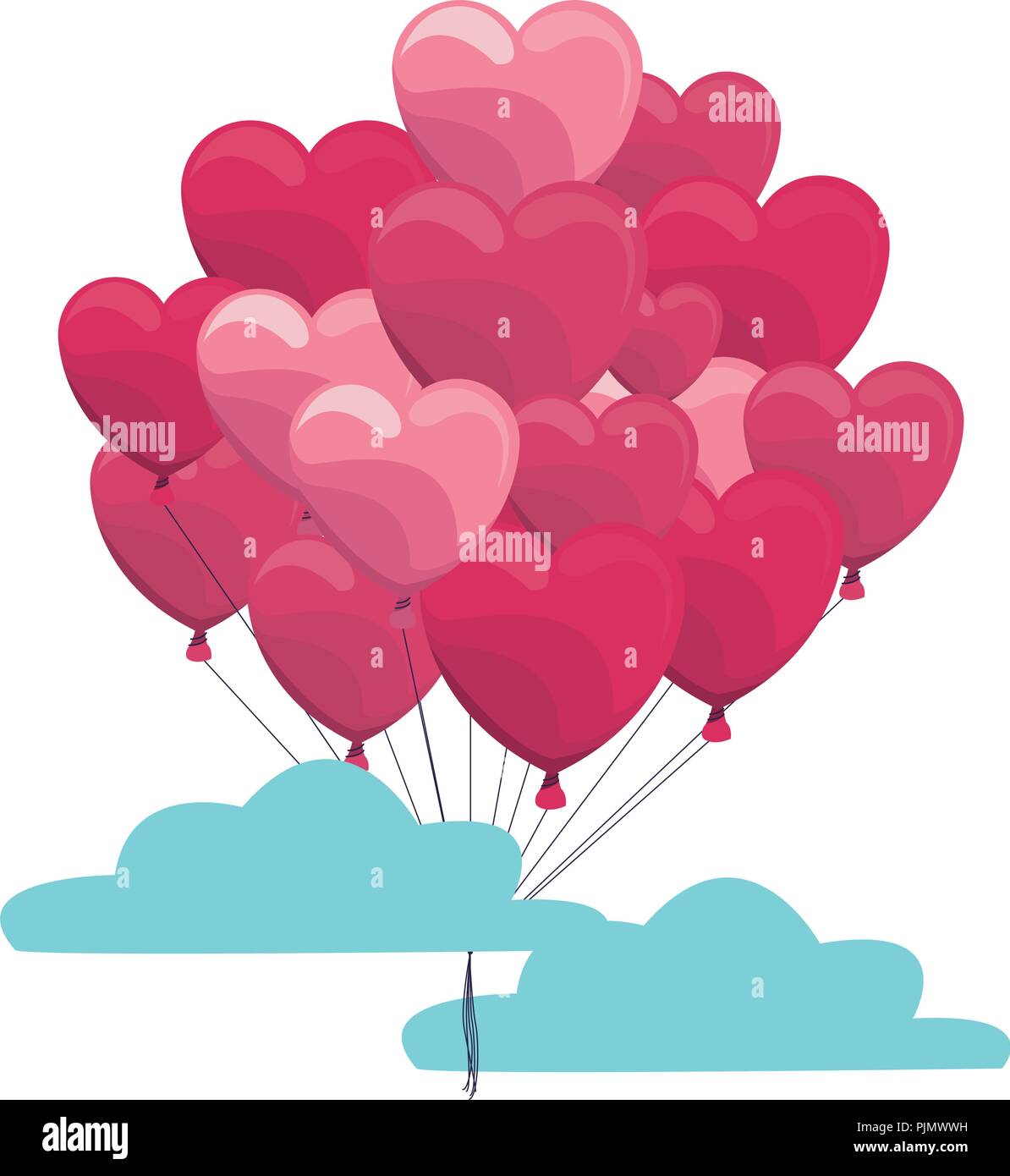 Heart balloons in the sky Stock Vector Image & Art - Alamy