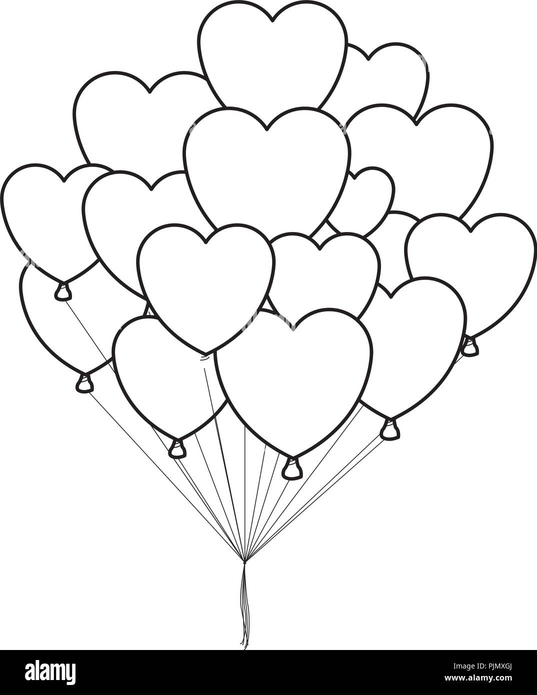 Ballon coeur Banque d'images noir et blanc - Alamy