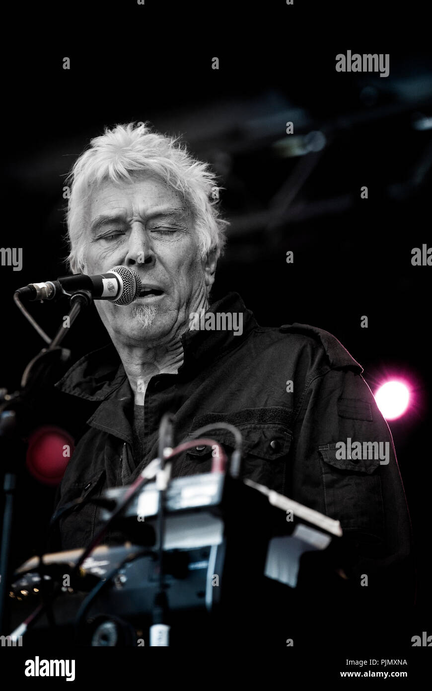 Velvet Underground legend and Welsh musician, composer, singer-songwriter John Cale in concert at the Mid-Zomer festival in Leuven (Belgium, 28/07/201 Stock Photo